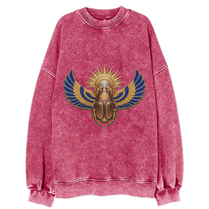 Winged Scarab - Vintage Sweatshirt - Pink