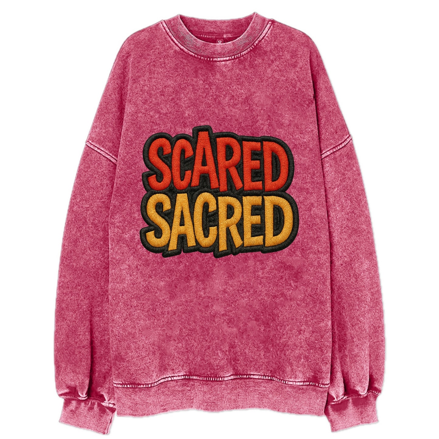 SCARED;SACRED JOURNEY Spiritual Purple Hat - Vintage Sweatshirt - Pink