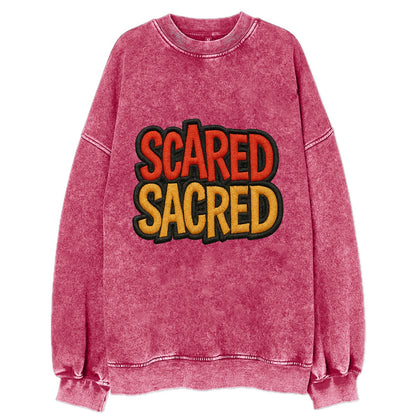 SCARED;SACRED JOURNEY Spiritual Purple Hat - Vintage Sweatshirt - Pink