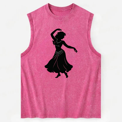 Belly dancer graceful gesture - Vintage Washed Tank - Pink