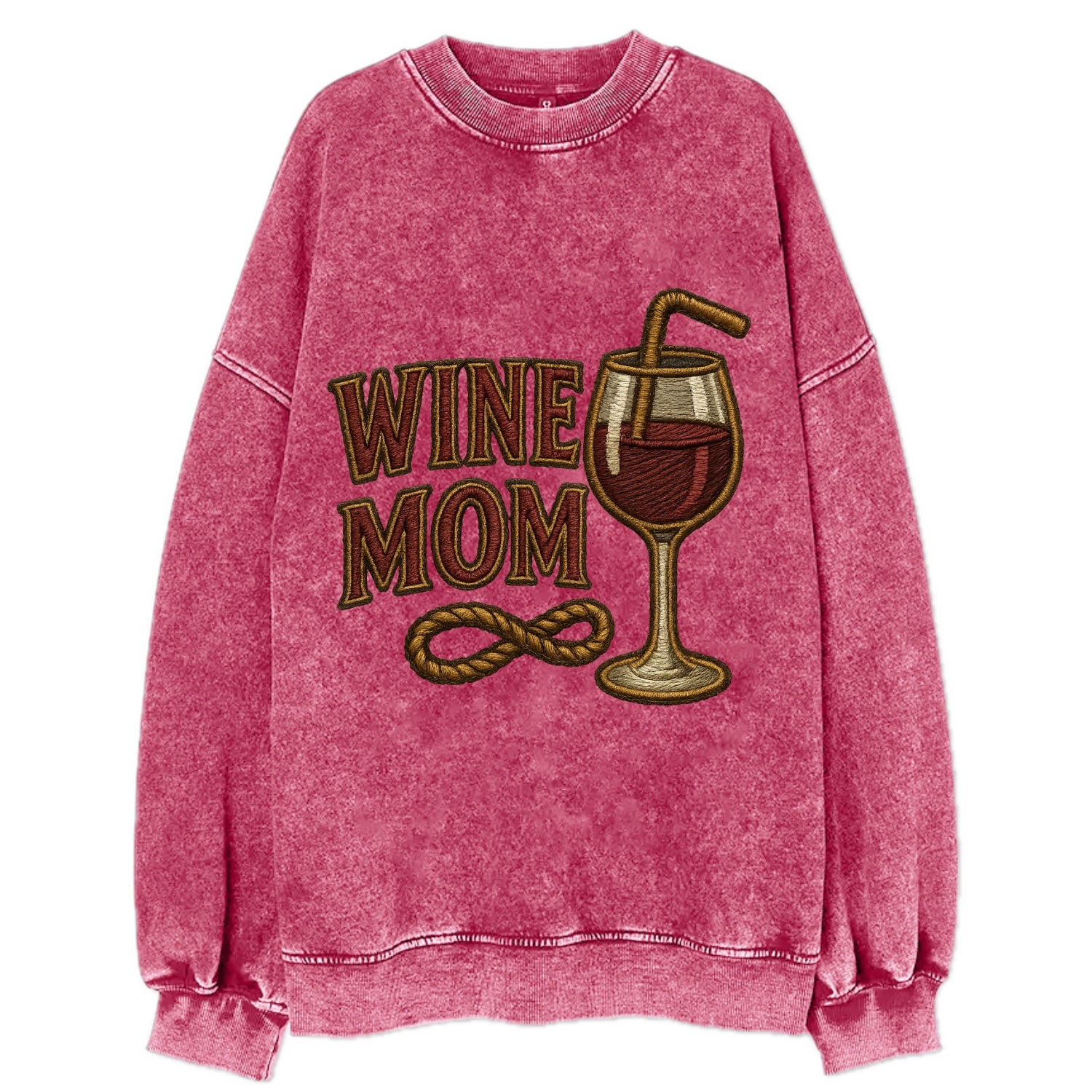 Wine Mom  - Vintage Sweatshirt - Pink
