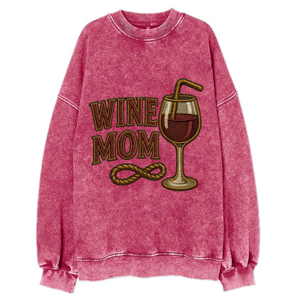 Wine Mom  - Vintage Sweatshirt - Pink