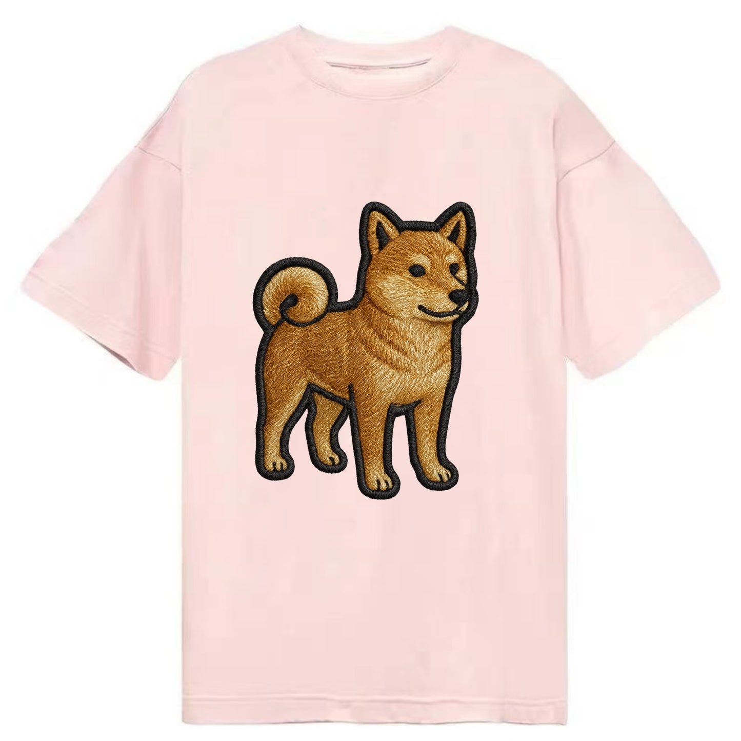 Shiba Inu - Trendy Japanese dog logo wit - Classic T-shirt - Pink