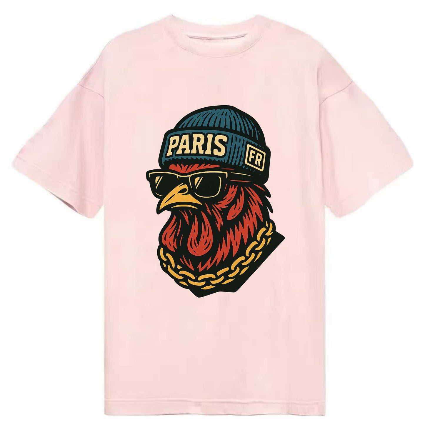 Paris Rooster - Classic T-shirt - Pink