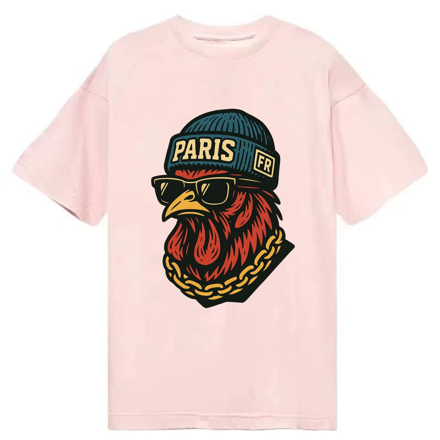 Paris Rooster - Classic T-shirt - Pink