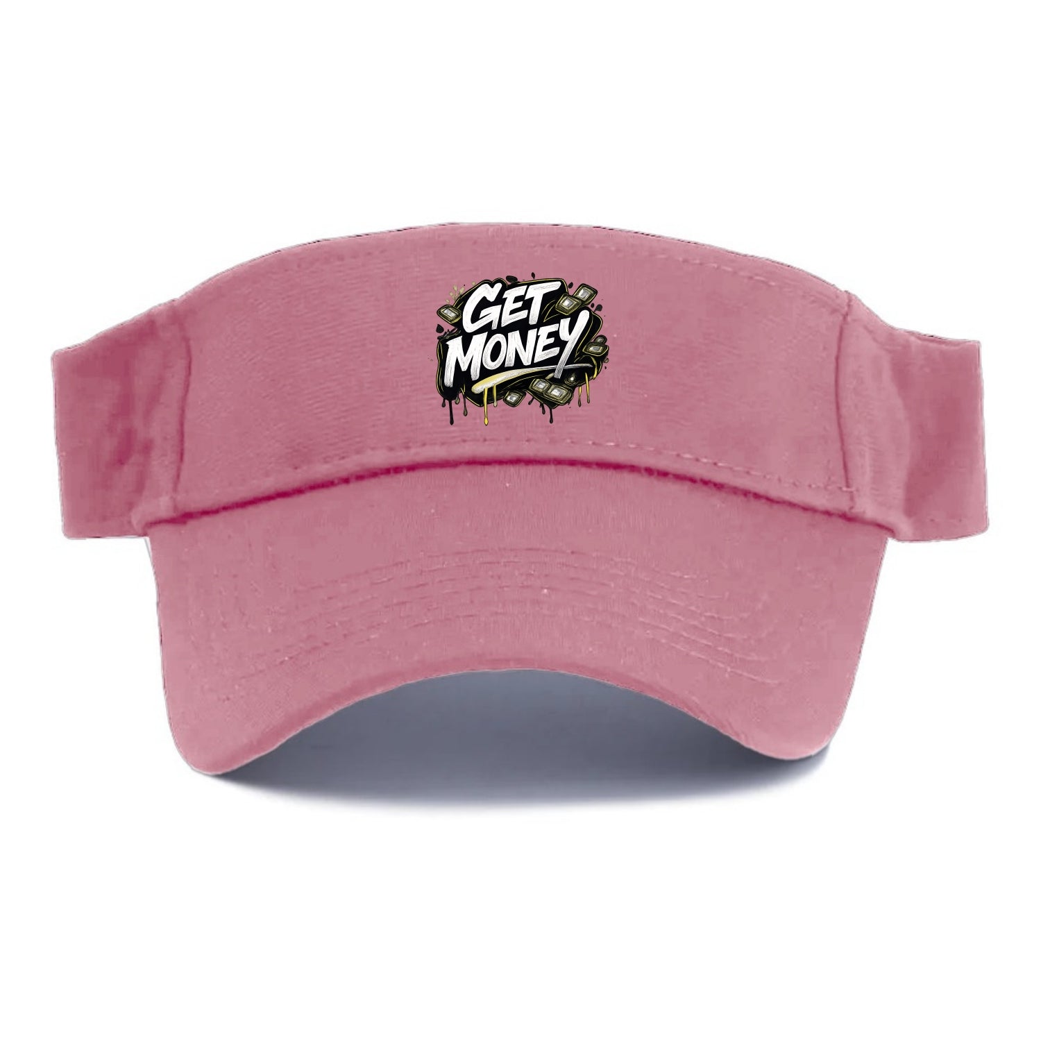 Bold typography design - "GET MONEY" - pursuit of wealth, earning - Visor - Pink