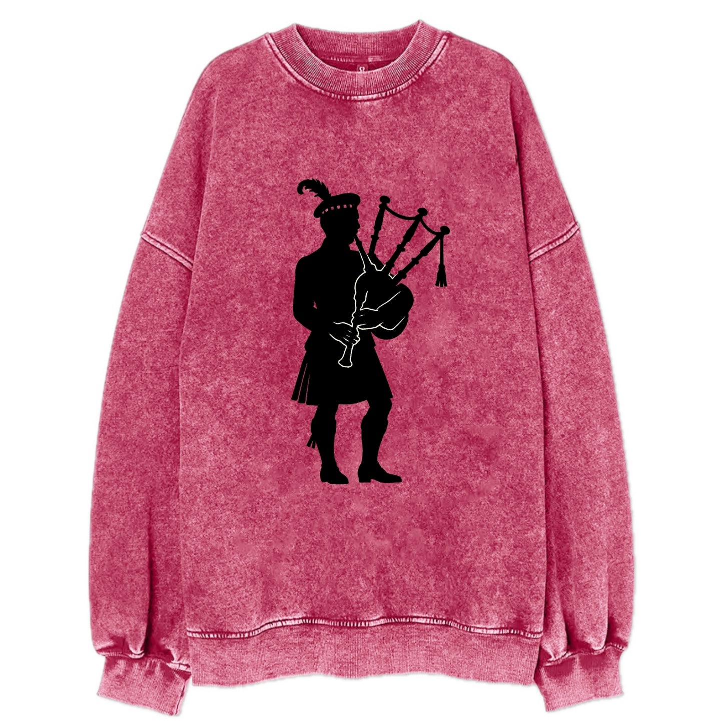 Bagpiper in traditional stance - Vintage Sweatshirt - Pink