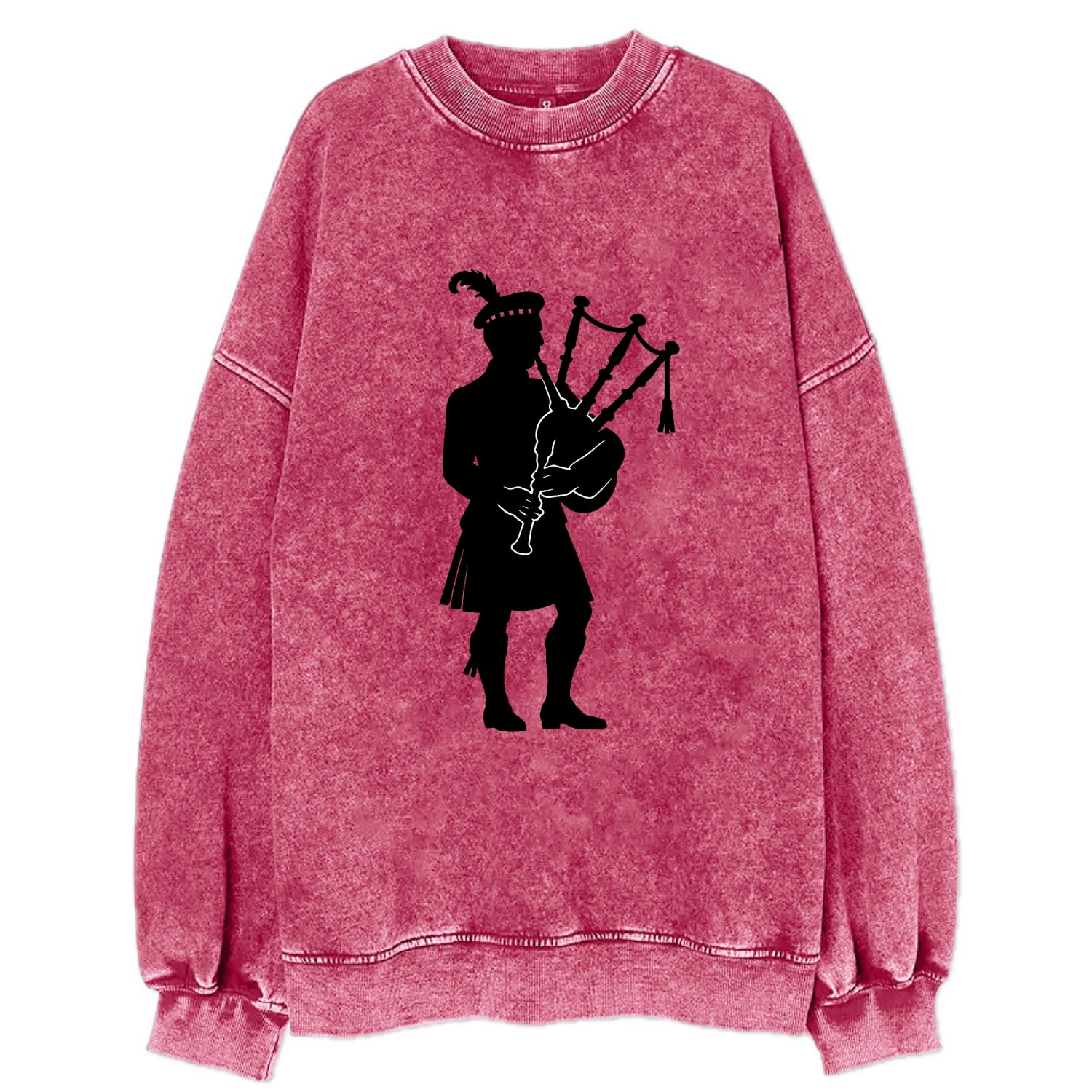 Bagpiper in traditional stance - Vintage Sweatshirt - Pink
