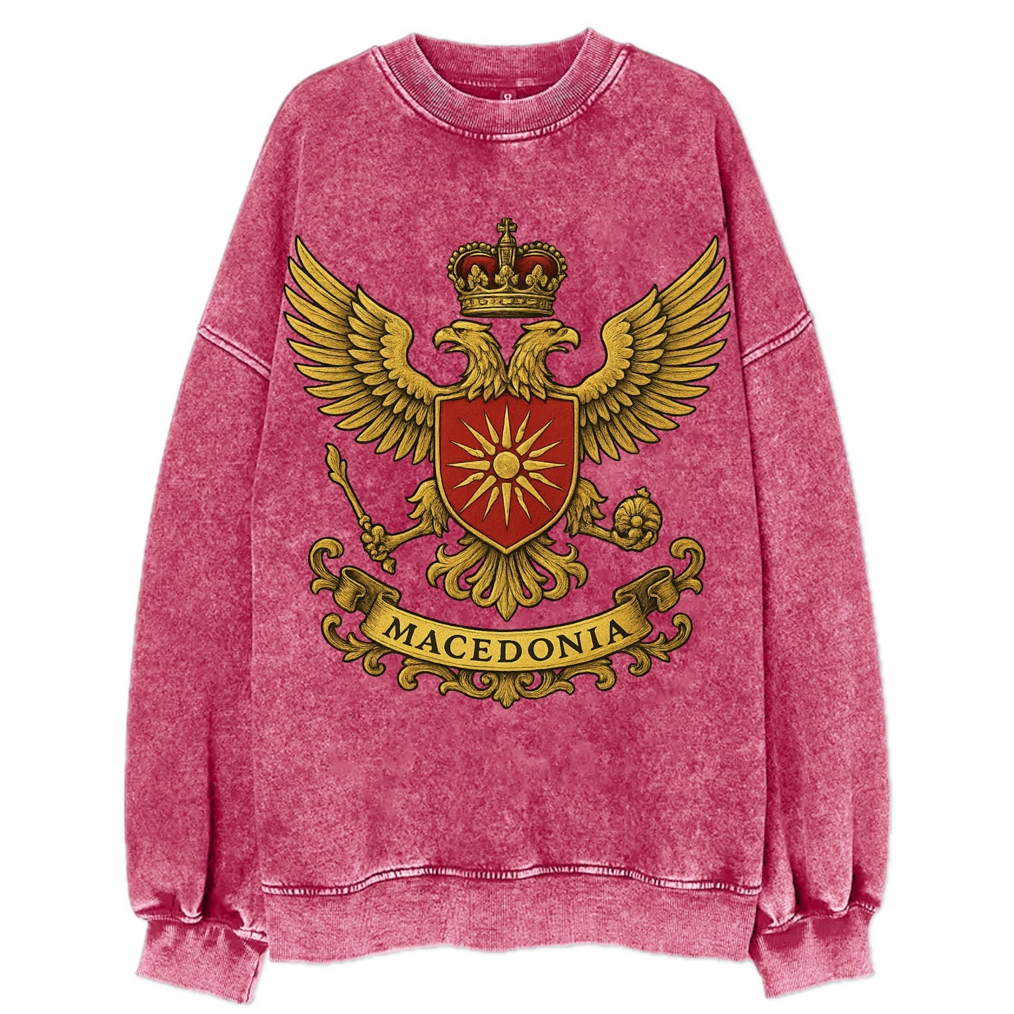Macedonia Heritage Badge  - Vintage Sweatshirt - Pink