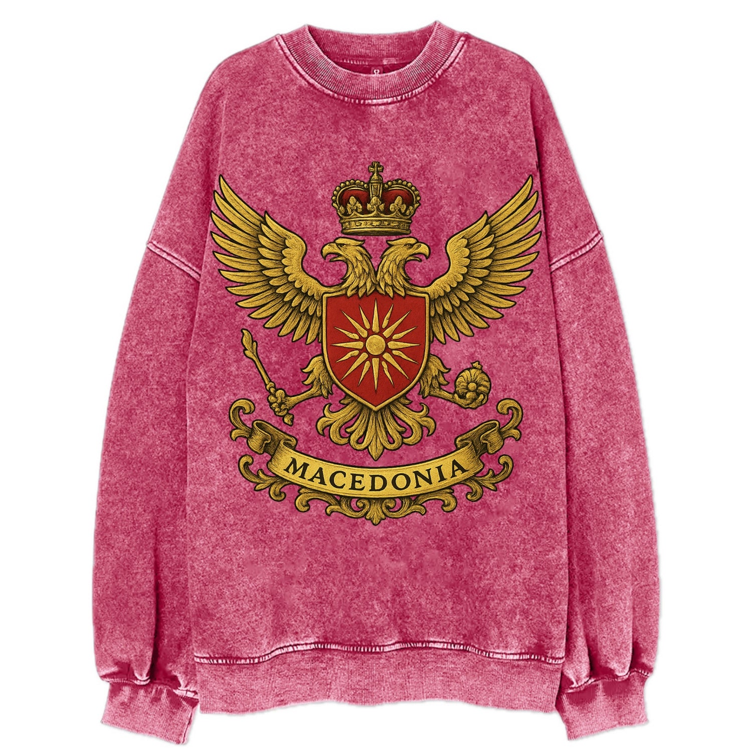 Macedonia Heritage Badge  - Vintage Sweatshirt - Pink