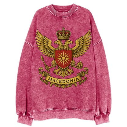 Macedonia Heritage Badge  - Vintage Sweatshirt - Pink