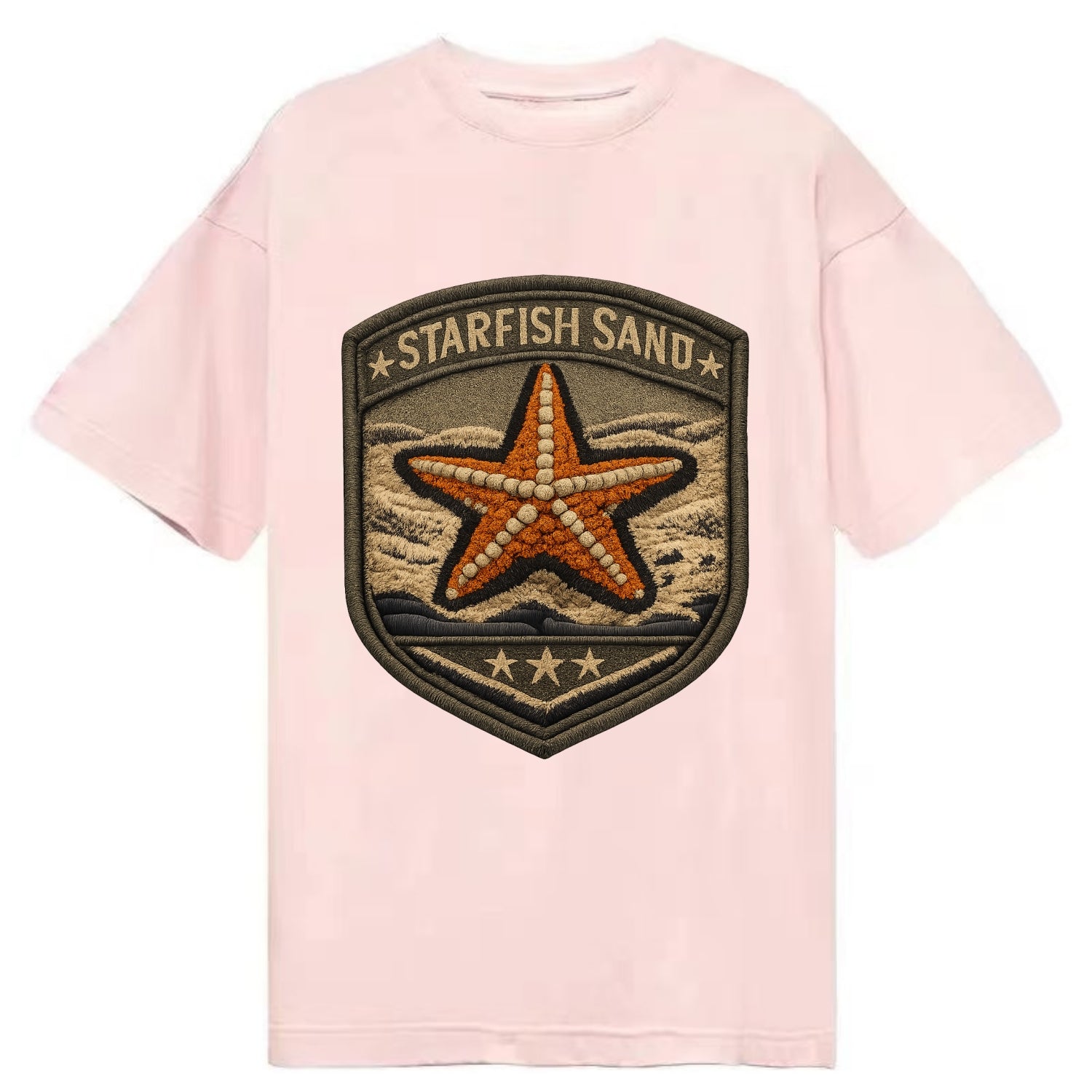STARFISH SAND - sea star in orange and tan , beachcomber - Classic T-shirt - Pink