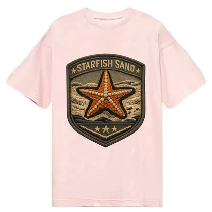 STARFISH SAND - sea star in orange and tan , beachcomber - Classic T-shirt - Pink