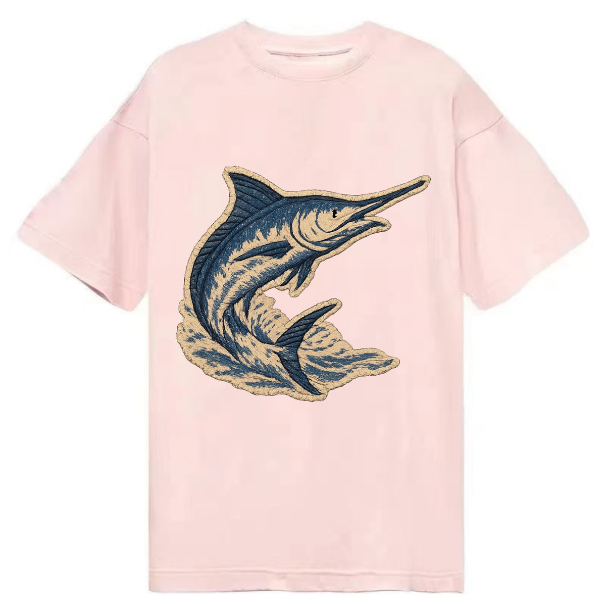 SWORDFISH MARLIN - leaping marlin in blue and silver , sport fishing - Classic T-shirt - Pink