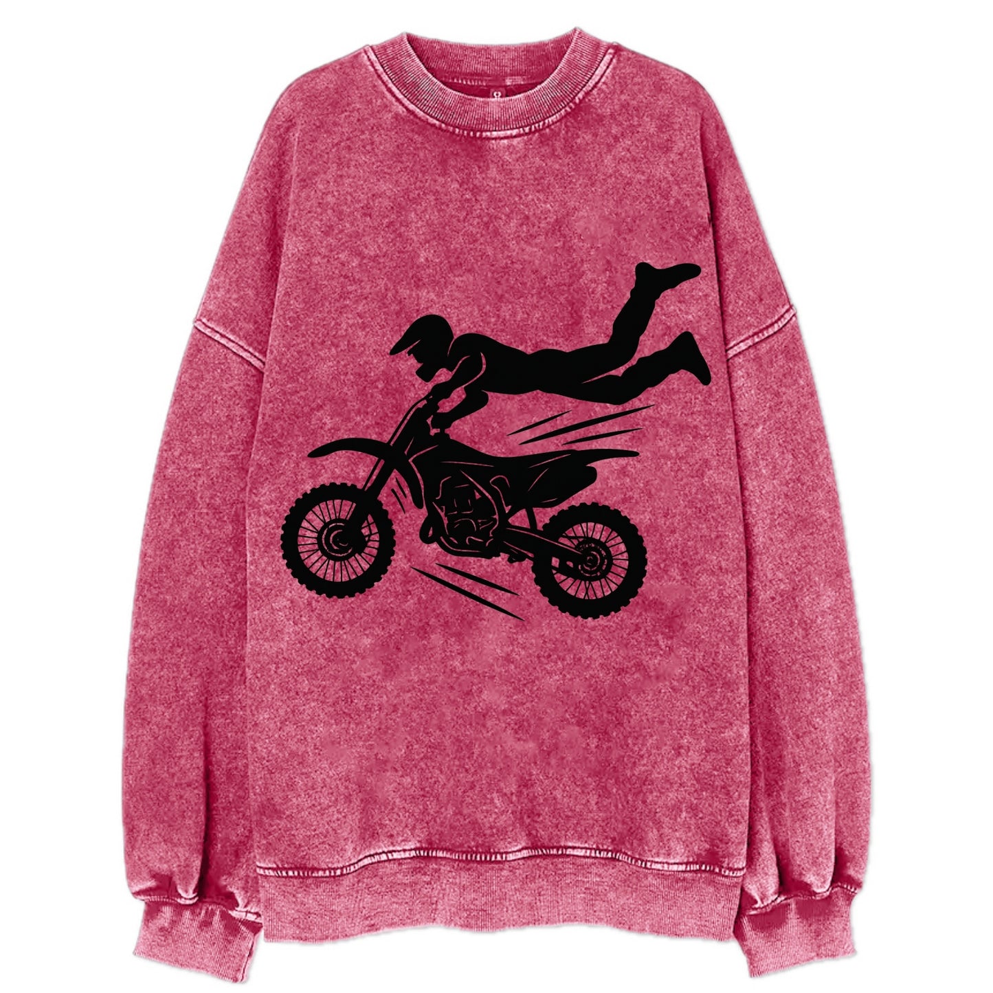 Motocross rider airborne trick - Vintage Sweatshirt - Pink