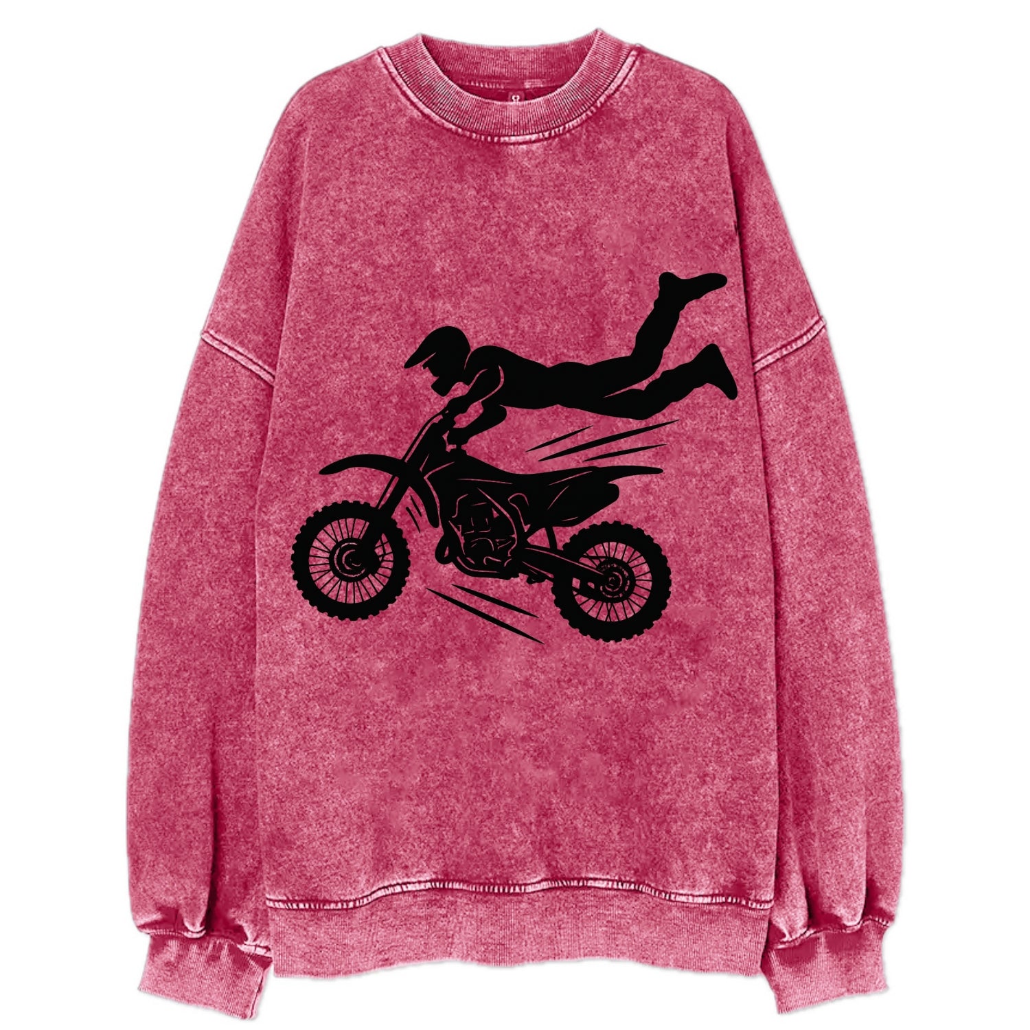 Motocross rider airborne trick - Vintage Sweatshirt - Pink
