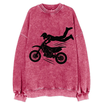 Motocross rider airborne trick - Vintage Sweatshirt - Pink