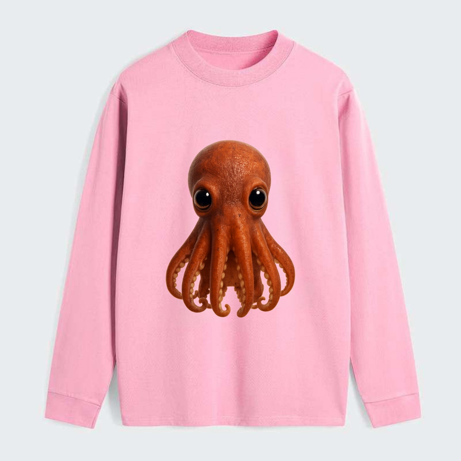 Baby Giant Pacific Octopus - reddish, smaller tentacles, expressive - Classic Long Sleeve Shirt - Pink