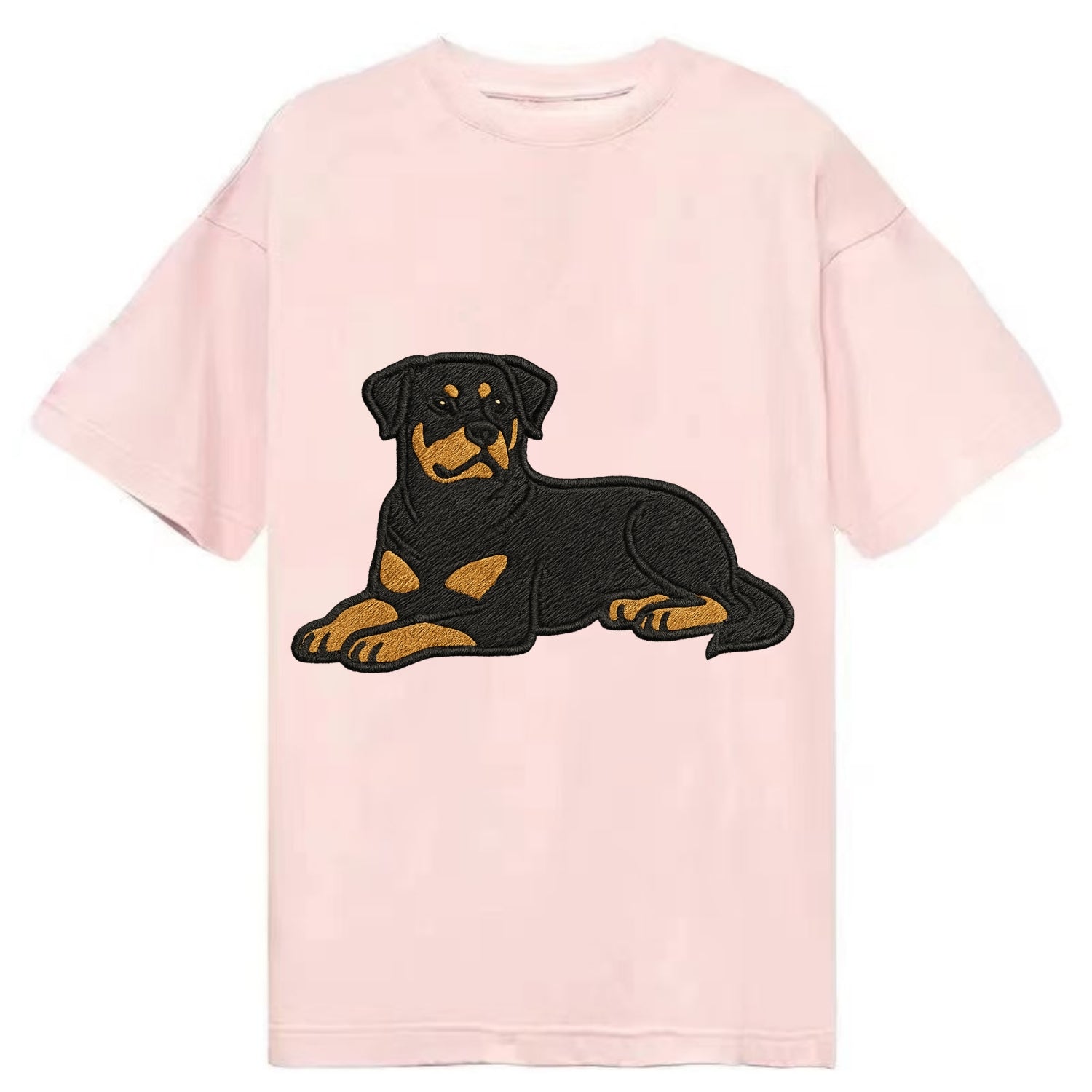 Rottweiler - Black and tan relaxed lying Classic T-shirt - Pink