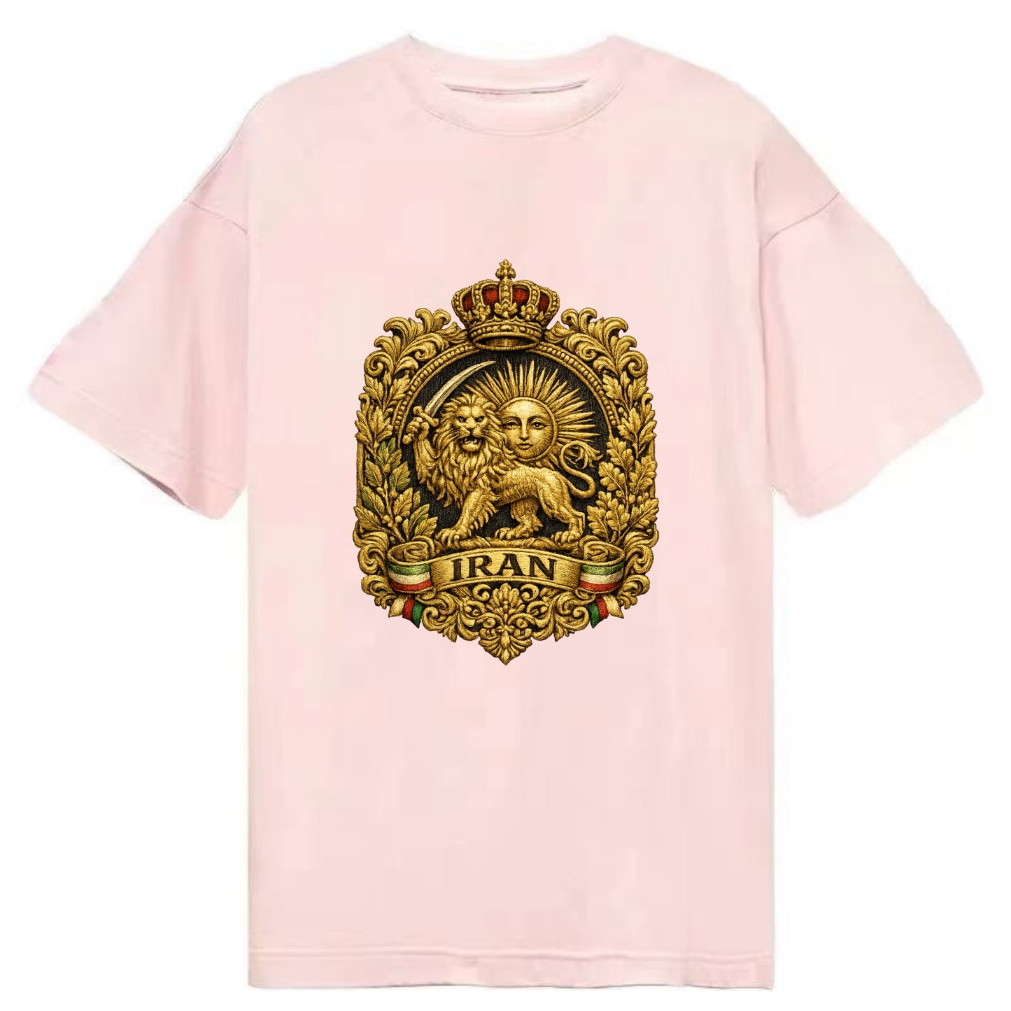 Iran Lion Sun Badge - Classic T-shirt - Pink