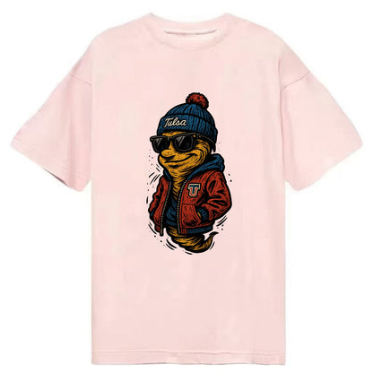 Tulsa Hurricane wearing Tulsa beanie with TU patch - Classic T-shirt - Pink
