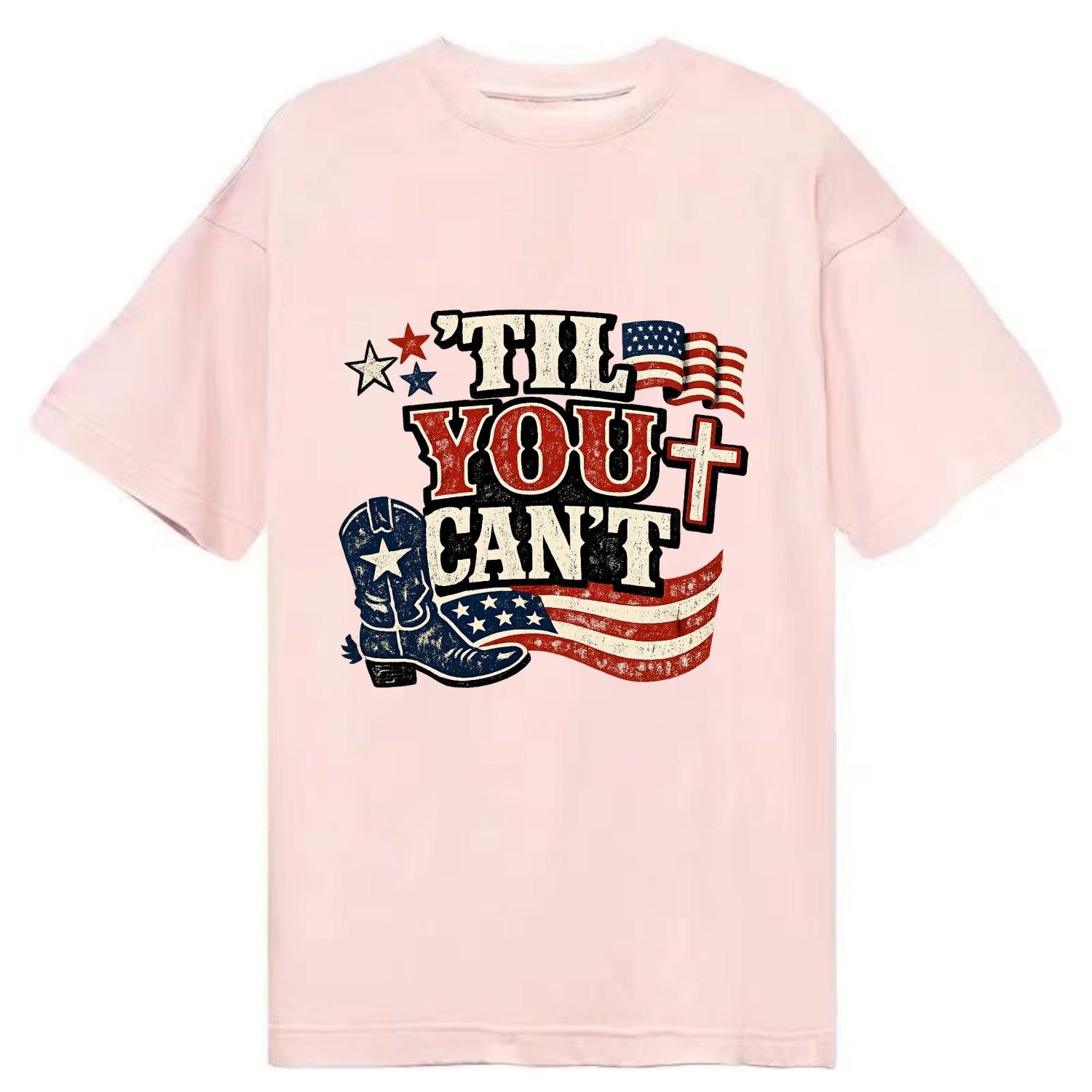 Til You Cant - Patriot Cross - Classic T-shirt - Pink