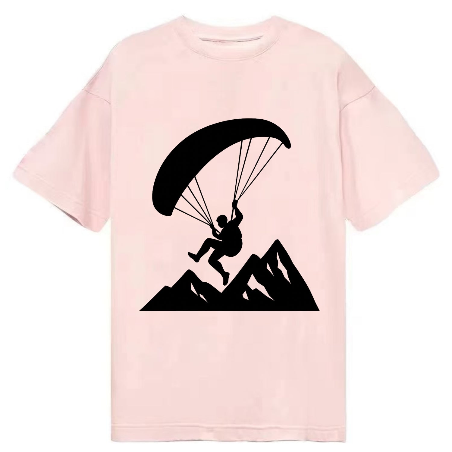 Paraglider soaring over mountain peaks - Classic T-shirt - Pink