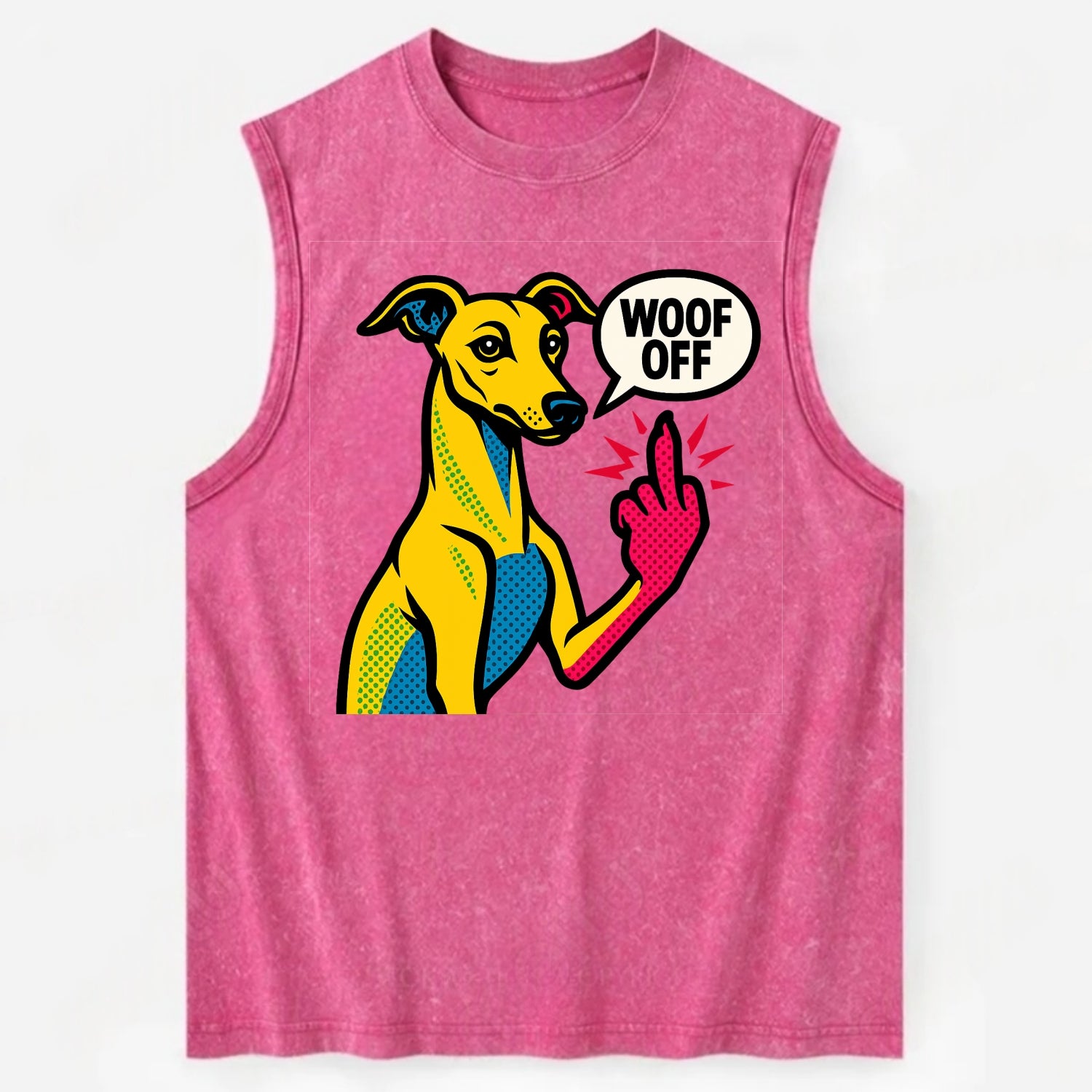 Whippet sleek athletic greyhound-like, elegant long paw giving sass - Vintage Washed Tank - Pink