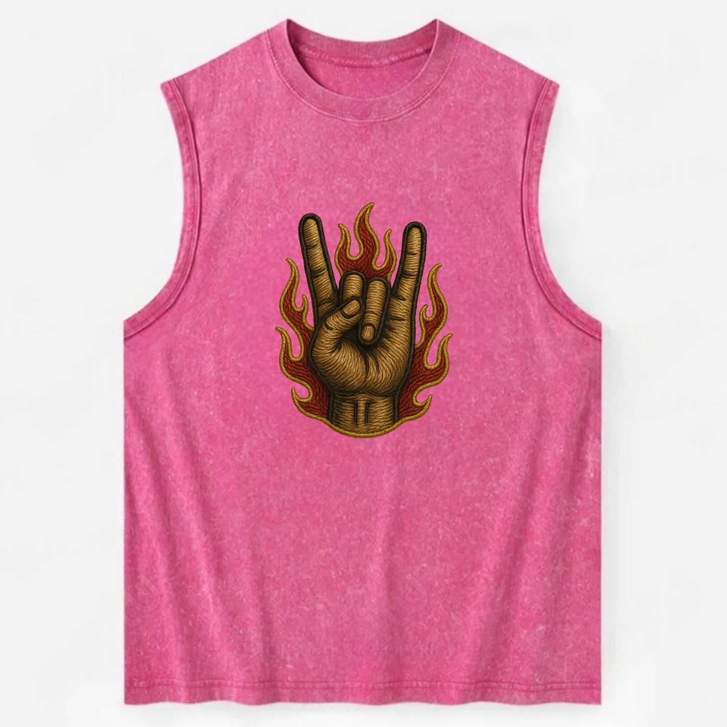 Devil Horns  - Vintage Washed Tank - Pink