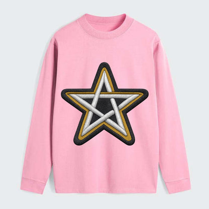 PENTAGRAM STAR - five point star in silver , protection - Classic Long Sleeve Shirt - Pink