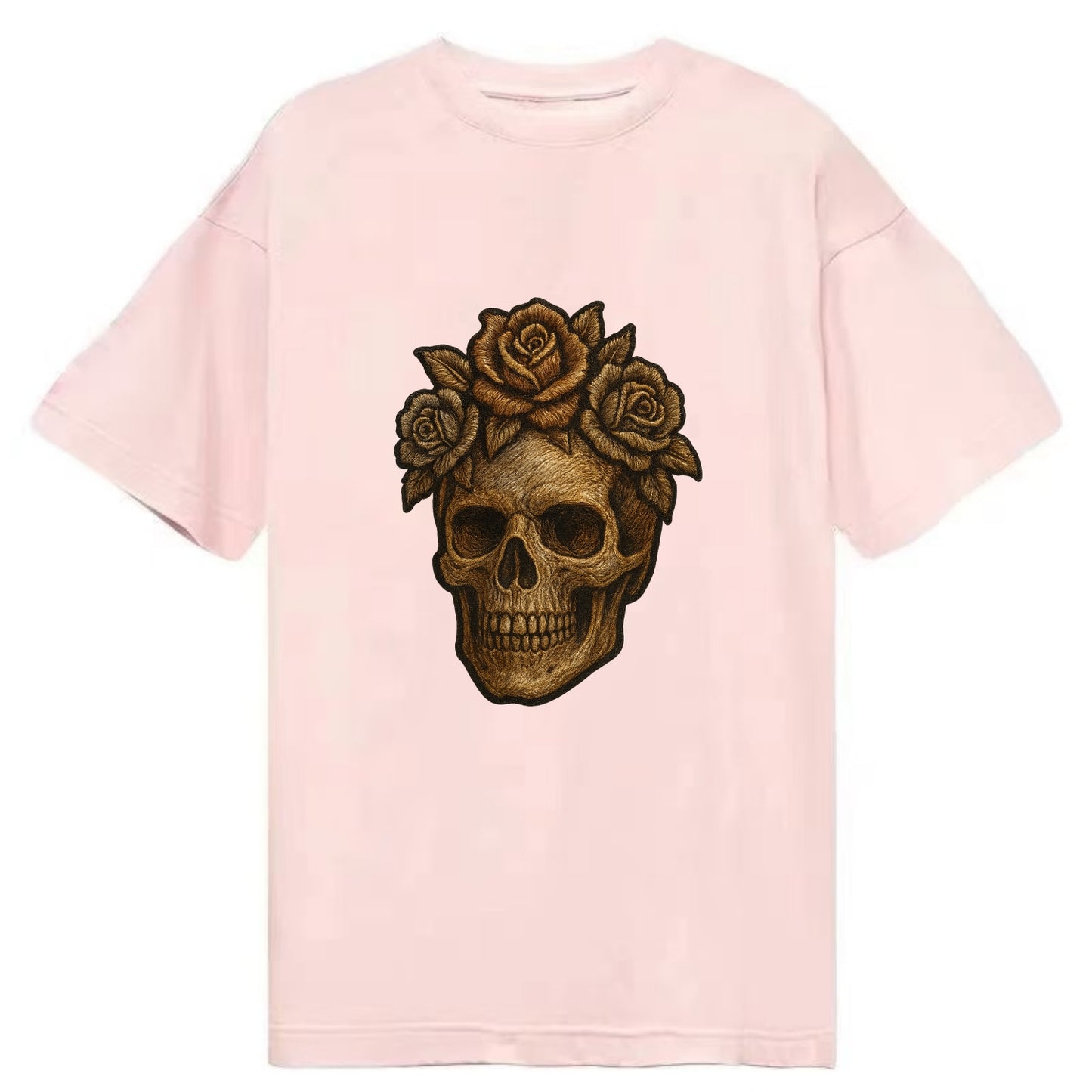Skull and Roses  - Classic T-shirt - Pink