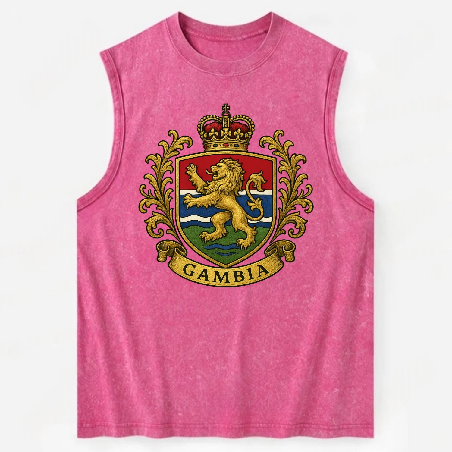 Gambia Heritage Badge  - Vintage Washed Tank - Pink