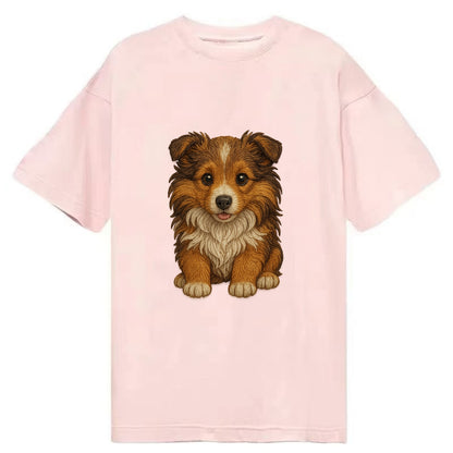 Baby Shetland Sheepdog Puppy - mini collie look, flowing mane, intelligent eyes, - Classic T-shirt - Pink
