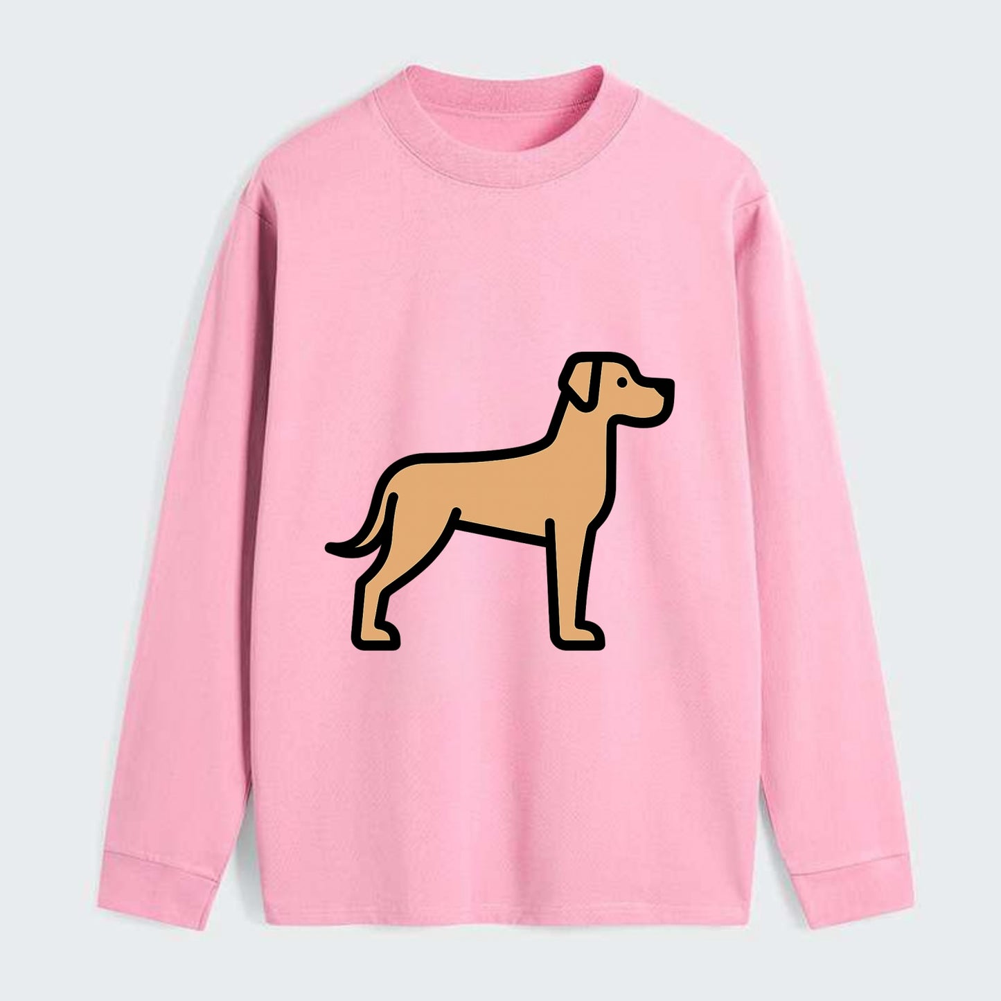 Great Dane - Fawn colored flat side profile - Classic Long Sleeve Shirt - Pink