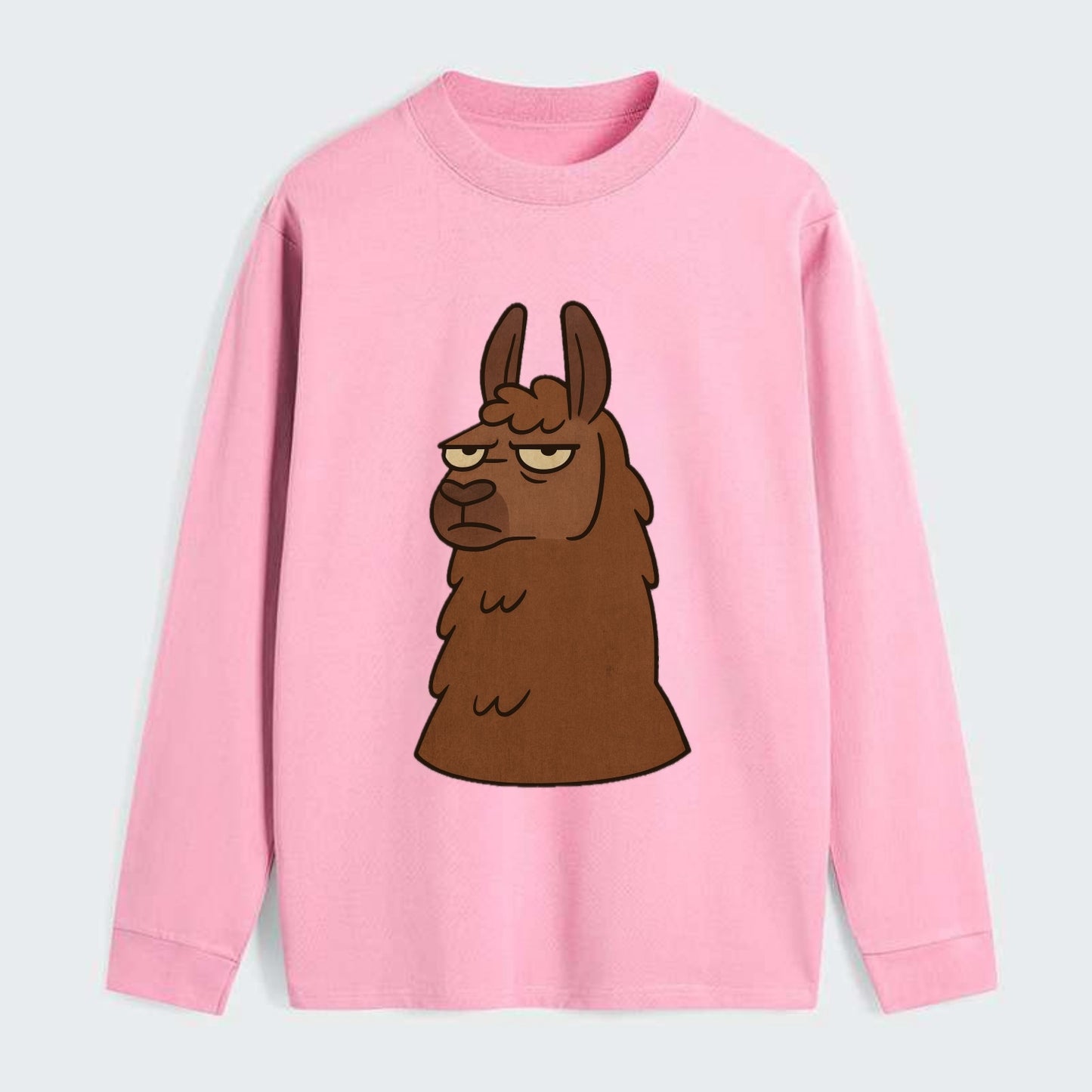 The Llama Judging Silently - Classic Long Sleeve Shirt - Pink