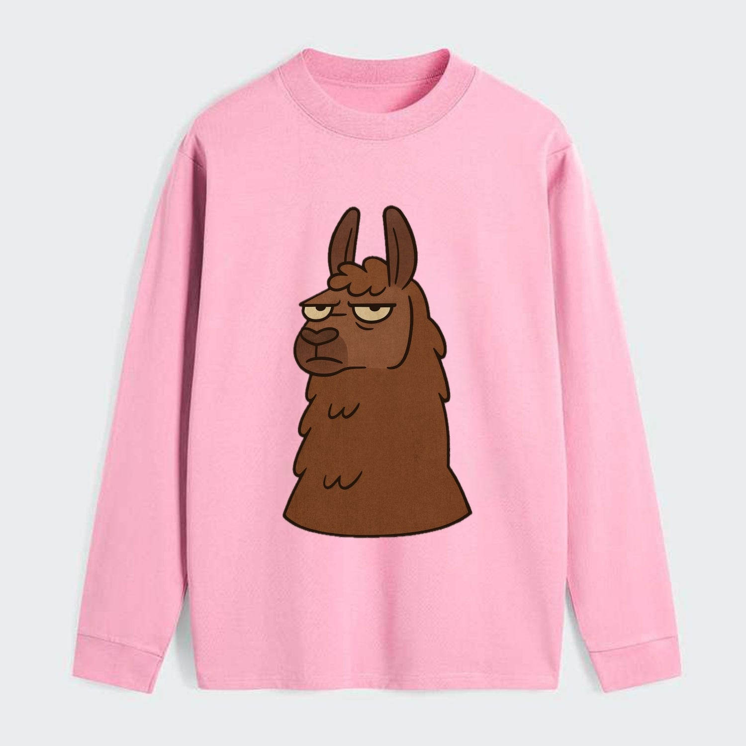 The Llama Judging Silently - Classic Long Sleeve Shirt - Pink