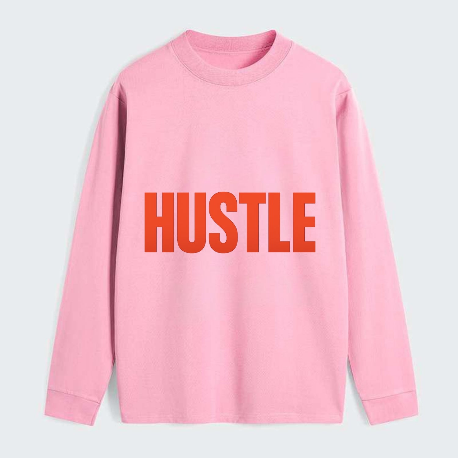 Bold typography design - "HUSTLE" - work hard, grind, chase dreams - Classic Long Sleeve Shirt - Pink