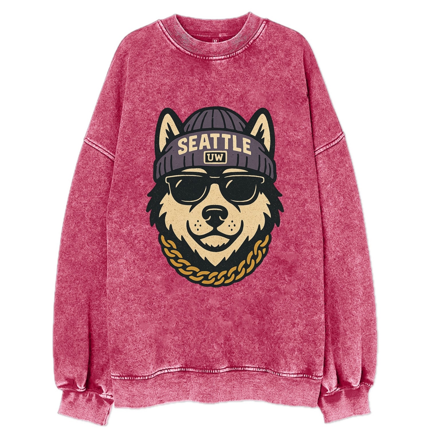 Seattle Husky - Vintage Sweatshirt - Pink