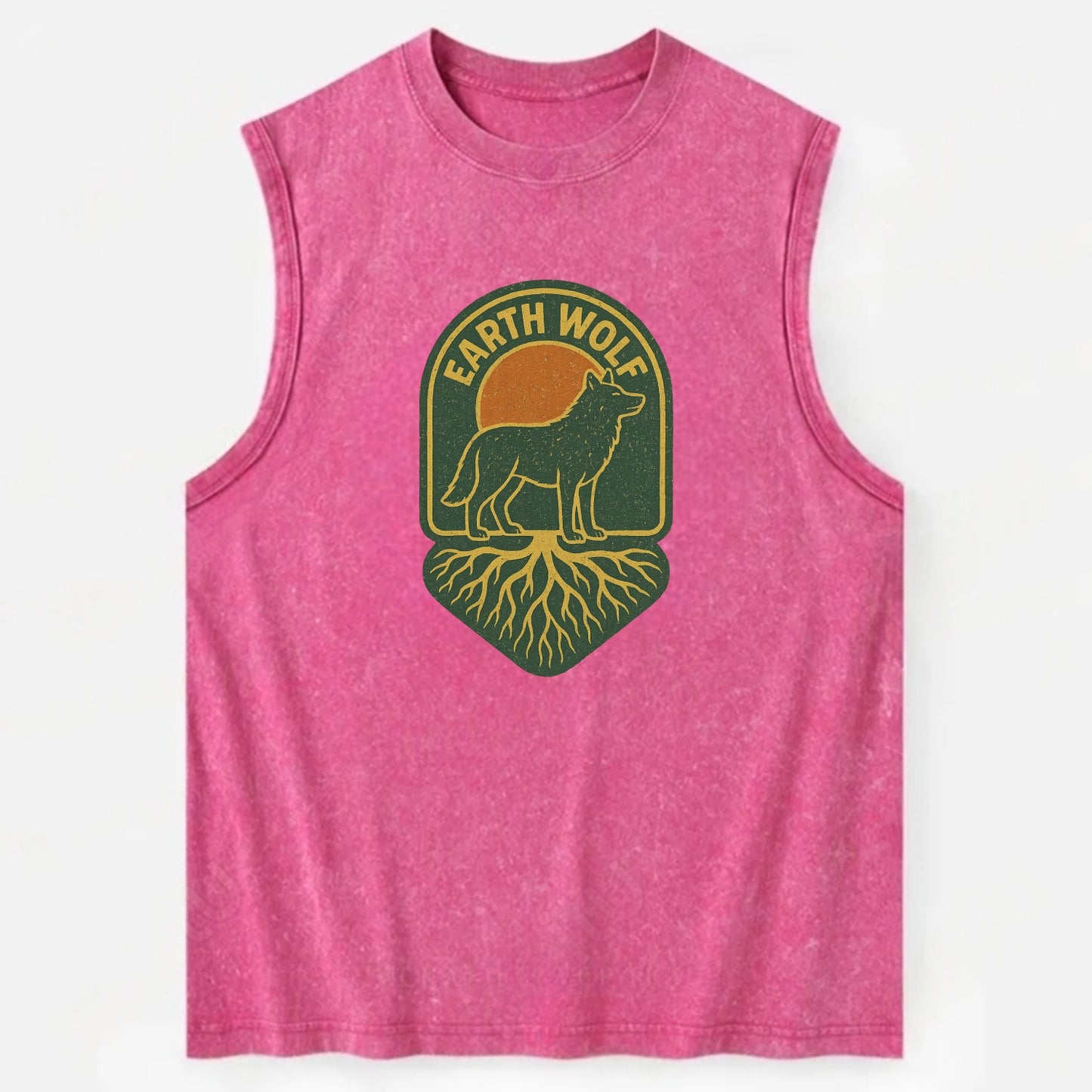 Earth Wolf Roots  - Vintage Washed Tank - Pink