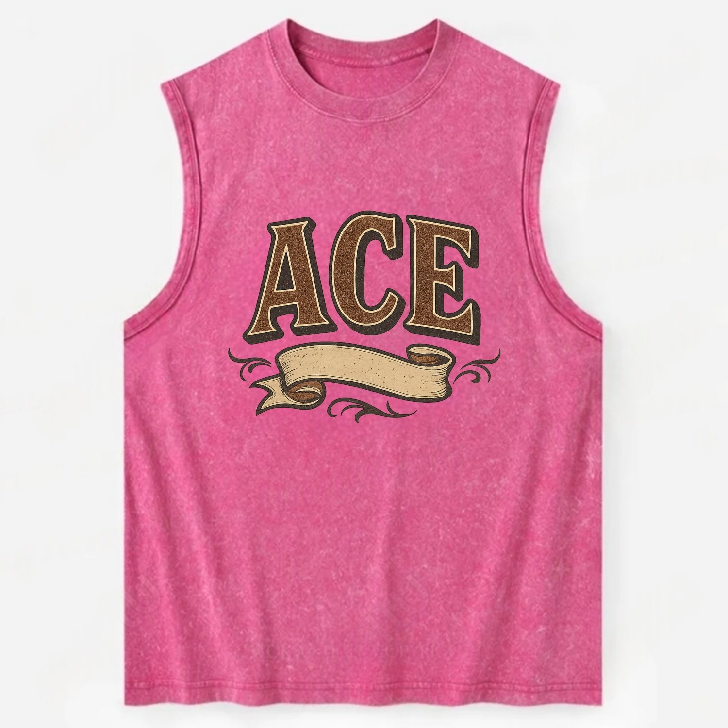 Bold typography design - "ACE" - expert, the best at something - Vintage Washed Tank - Pink