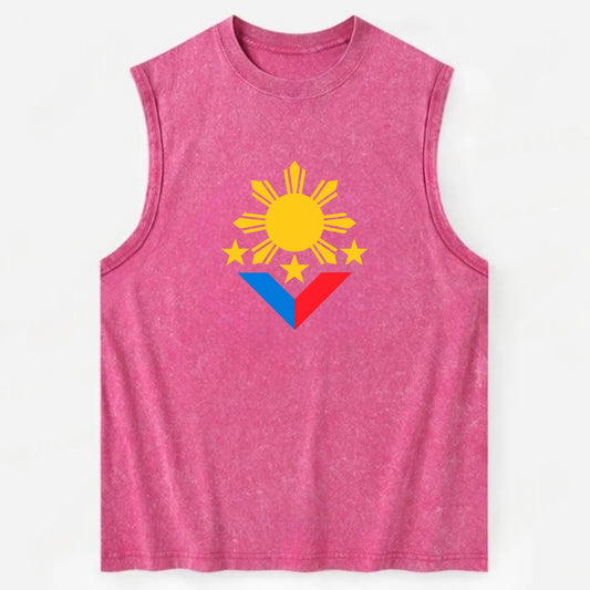 Sun Of Three - Vintage Washed Tank - Pink