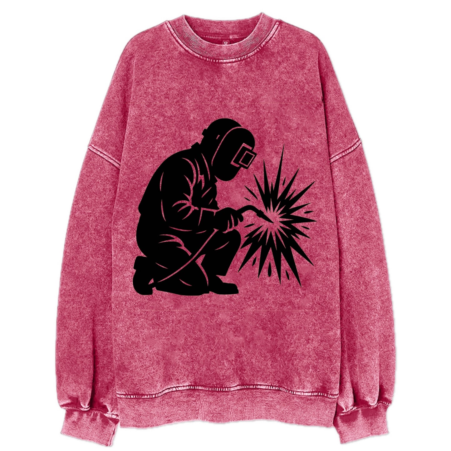 Welder sparks flying dramatically - Vintage Sweatshirt - Pink