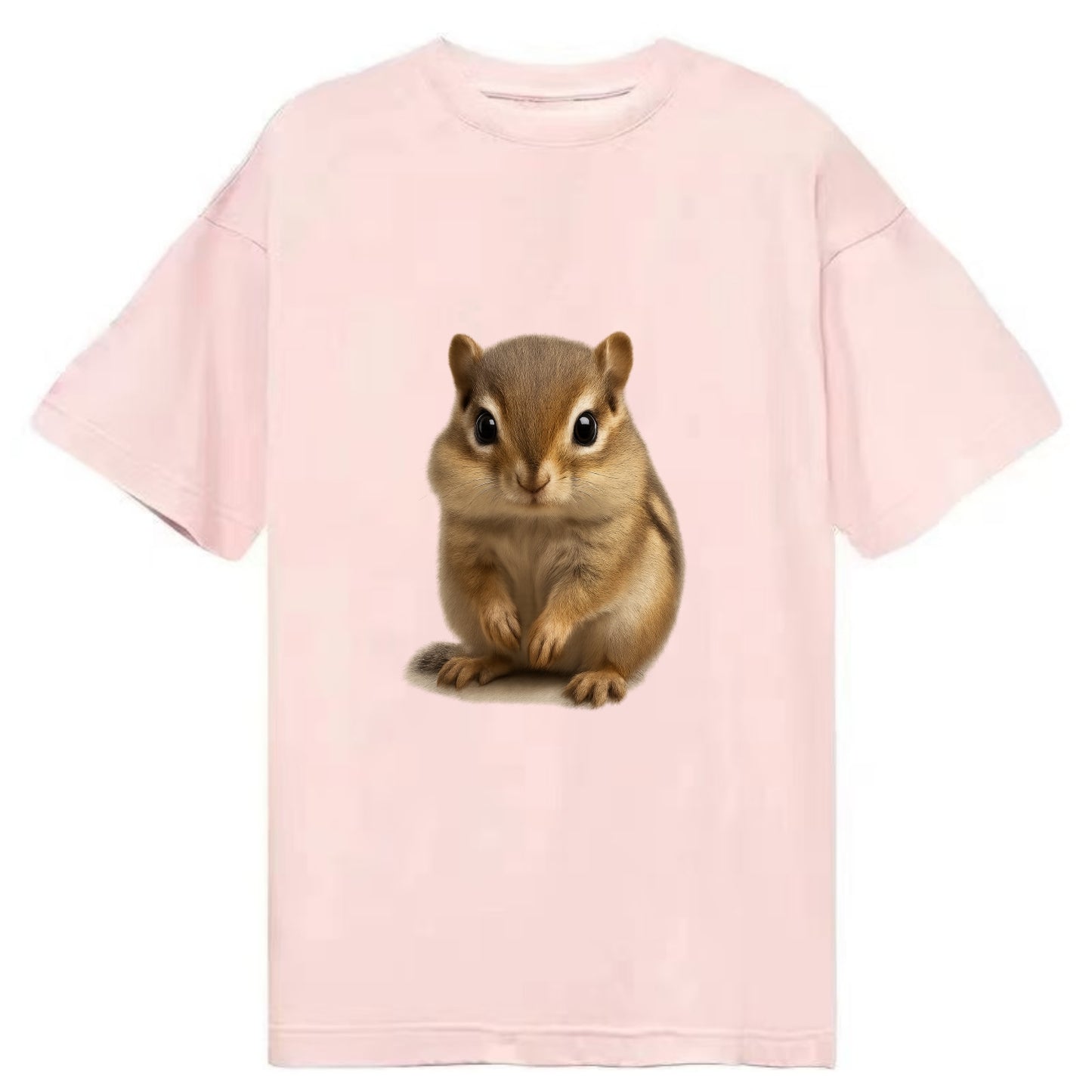 Baby Chipmunk - striped back, cheek pouches, tiny paws, bright eyes, - Classic T-shirt - Pink