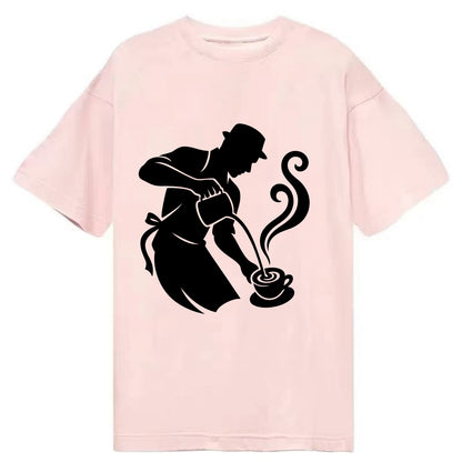 Barista creating latte art - Classic T-shirt - Pink