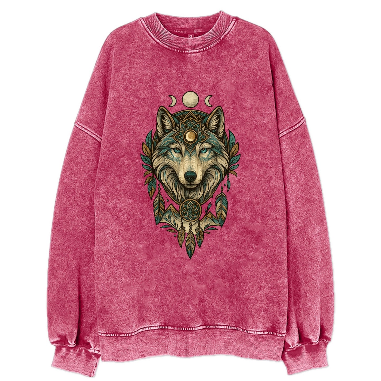 Pearl Wolf Shimmer  - Vintage Sweatshirt - Pink