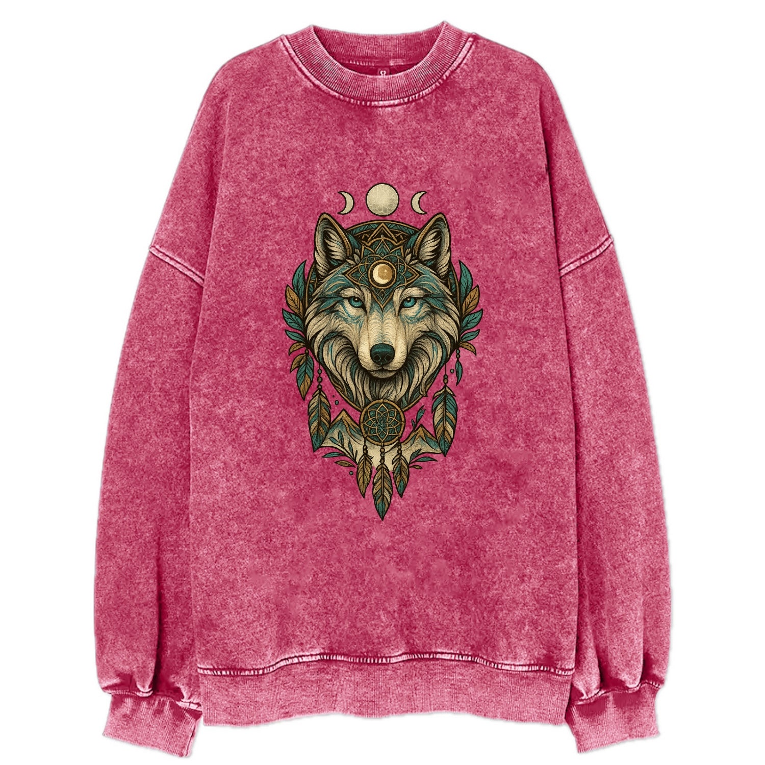 Pearl Wolf Shimmer  - Vintage Sweatshirt - Pink