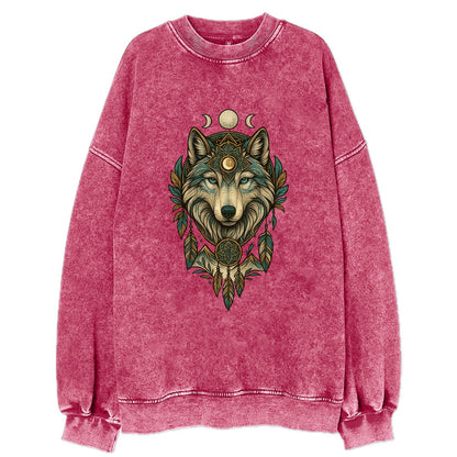 Pearl Wolf Shimmer  - Vintage Sweatshirt - Pink