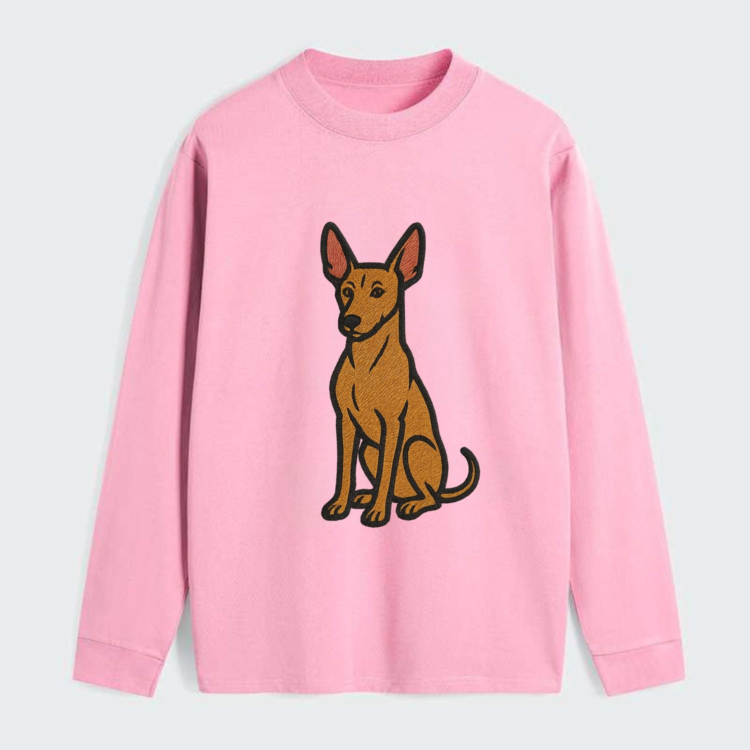 Pharaoh Hound - Tan colored embroidered pose - Classic Long Sleeve Shirt - Pink