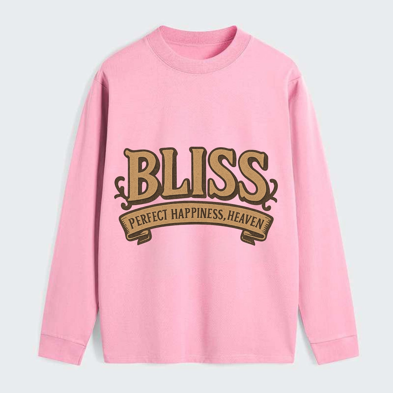 Bold typography design - "BLISS" - perfect happiness, heaven - Classic Long Sleeve Shirt - Pink
