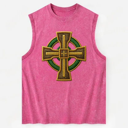 Durrow Cross - Vintage Washed Tank - Pink